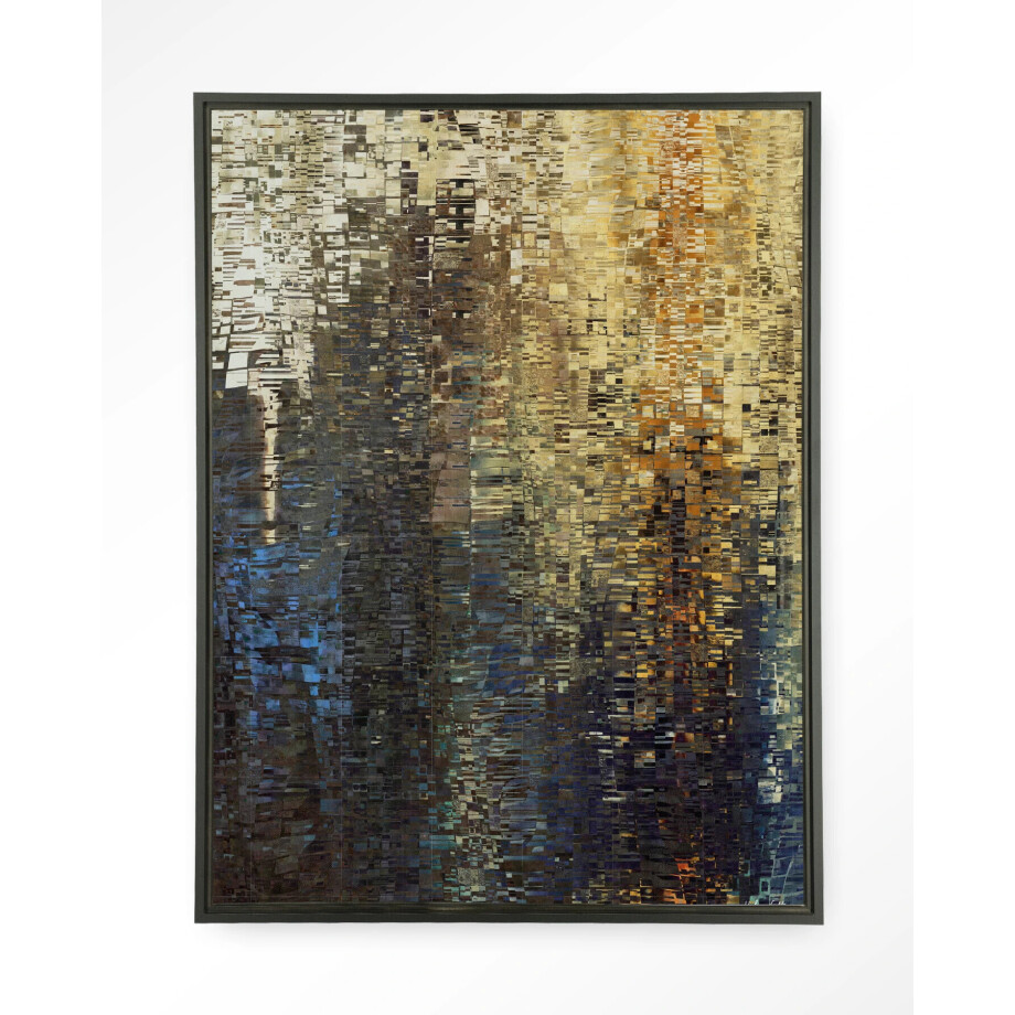 Urban Cotton Wandkleed 'Drops' 145 x 190cm in Floating Frame - black Urban Cotton Wandkleed 'Drops' 145 x 190cm in Floating Frame - black afbeelding
