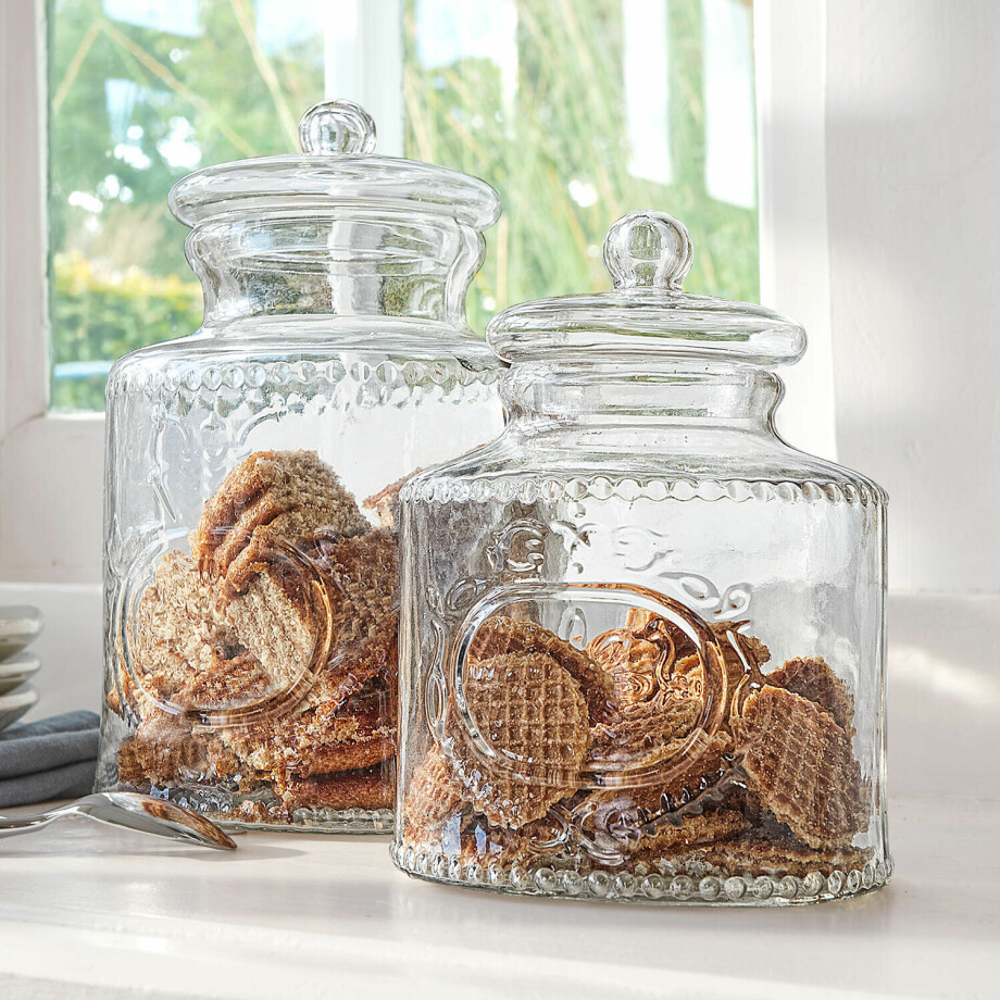 Glazen pot set van 2 Elvanto afbeelding 