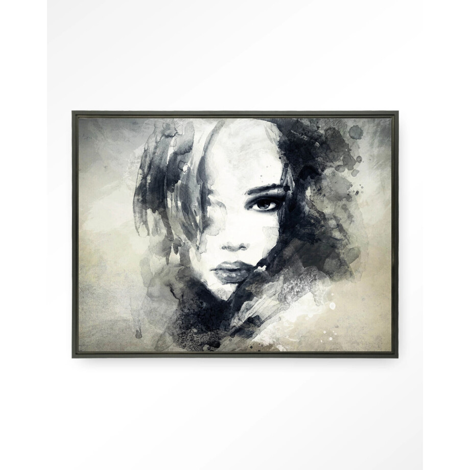 Urban Cotton Wandkleed 'The Look' 145 x 190cm in Floating Frame - black Urban Cotton Wandkleed 'The Look' 145 x 190cm in Floating Frame - black afbeelding