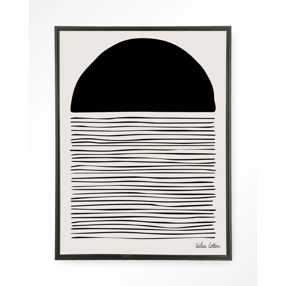Urban Cotton Wandkleed 'Element' 80 x 110cm in Floating Frame - black Urban Cotton Wandkleed 'Element' 80 x 110cm in Floating Frame - black afbeelding