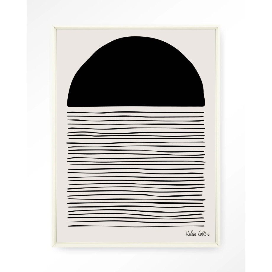 Urban Cotton Wandkleed 'Element' 80 x 110cm in Floating Frame - off white afbeelding 