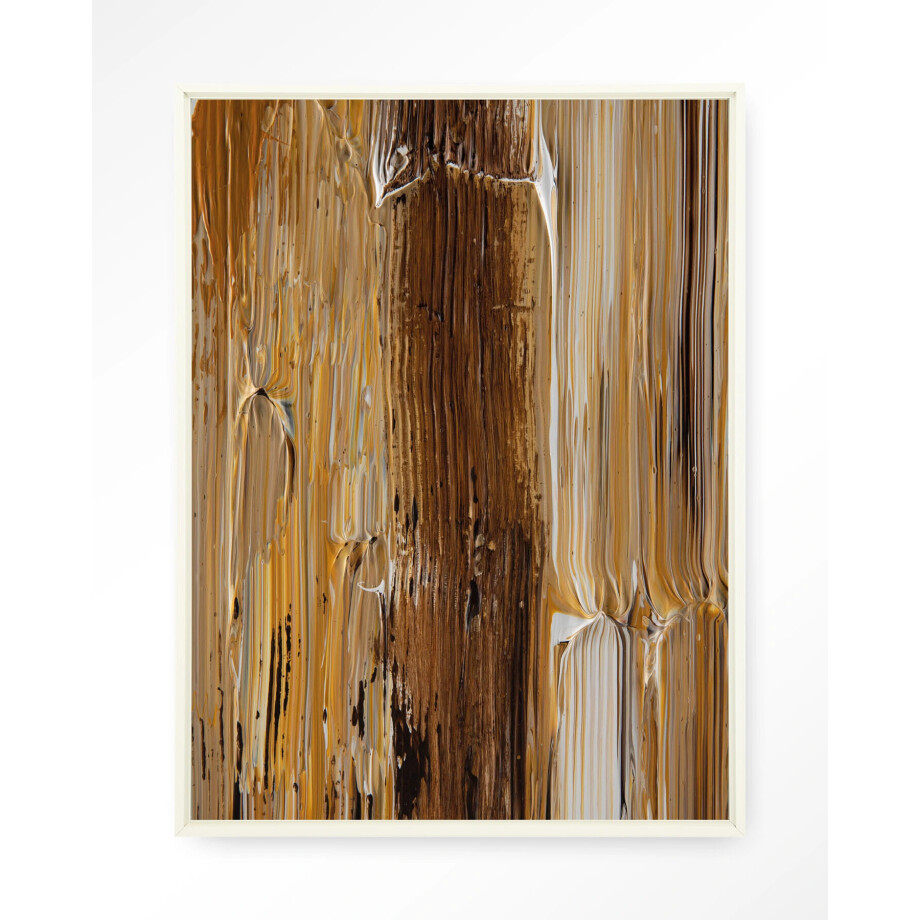 Urban Cotton Wandkleed 'Fluid' 110 x 145cm in Floating Frame - off white afbeelding 