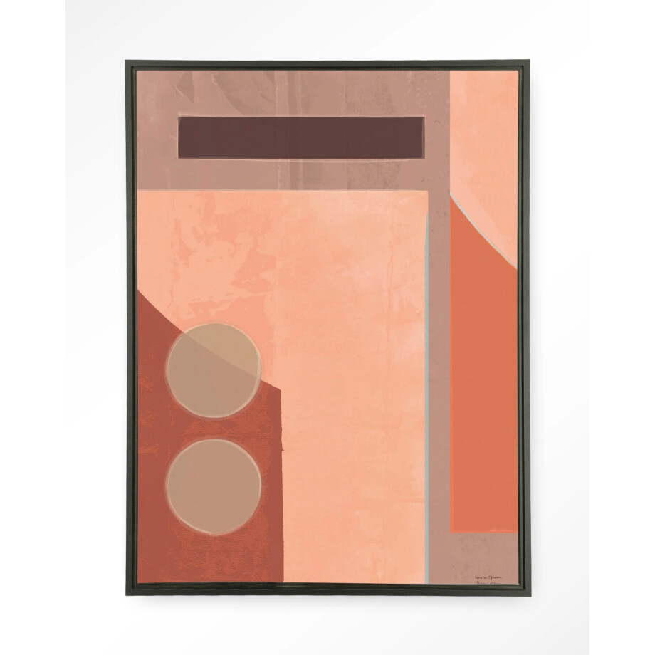 Urban Cotton Wandkleed 'Monolithic' 110 x 145cm in Floating Frame - black afbeelding 