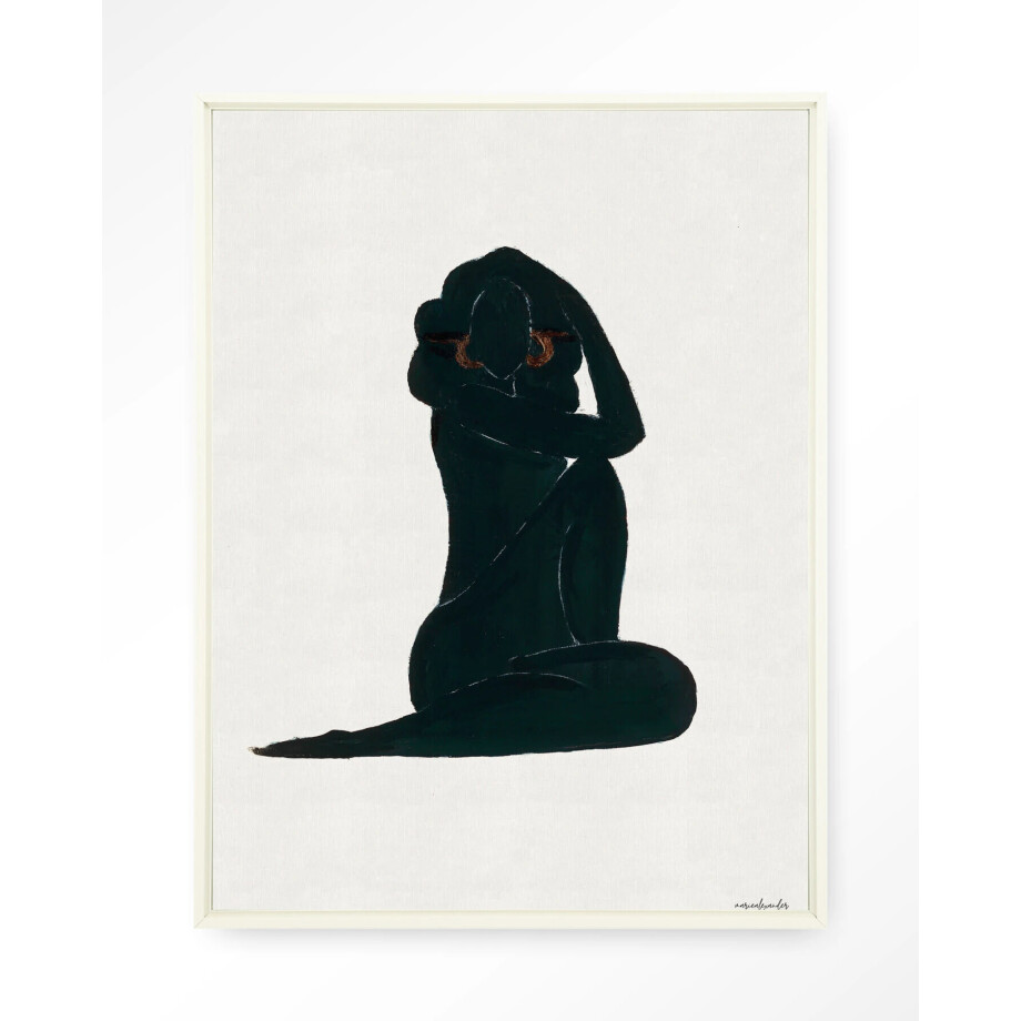 Urban Cotton Wandkleed 'Stillness' 80 x 110cm in Floating Frame - off white afbeelding 