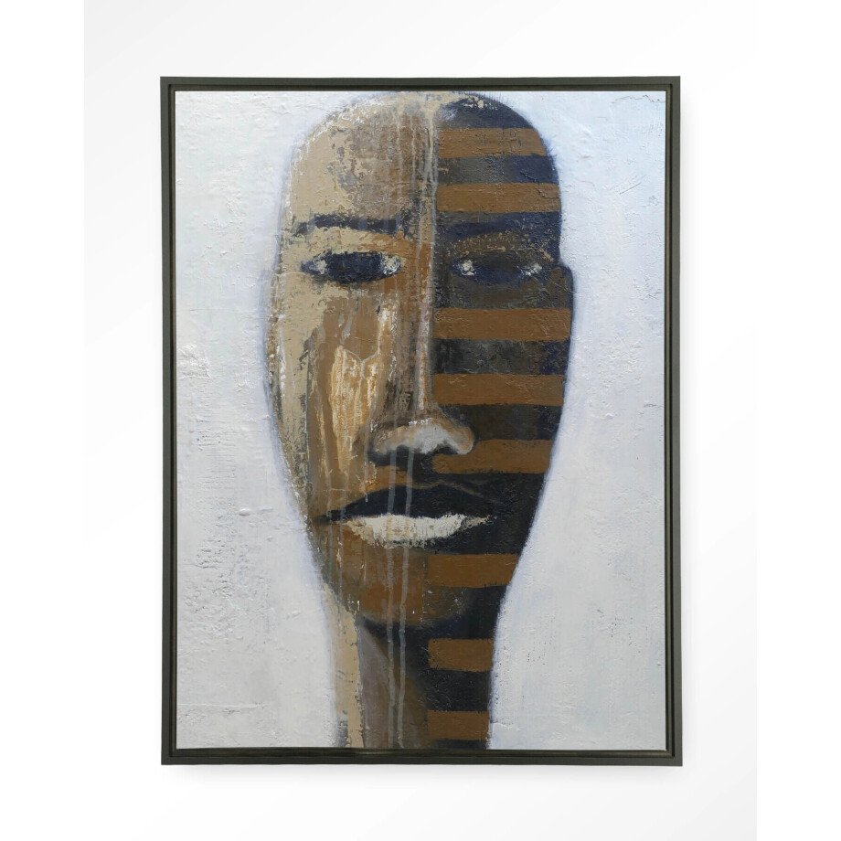 Urban Cotton Wandkleed 'Head 1' 80 x 110cm in Floating Frame - black afbeelding 