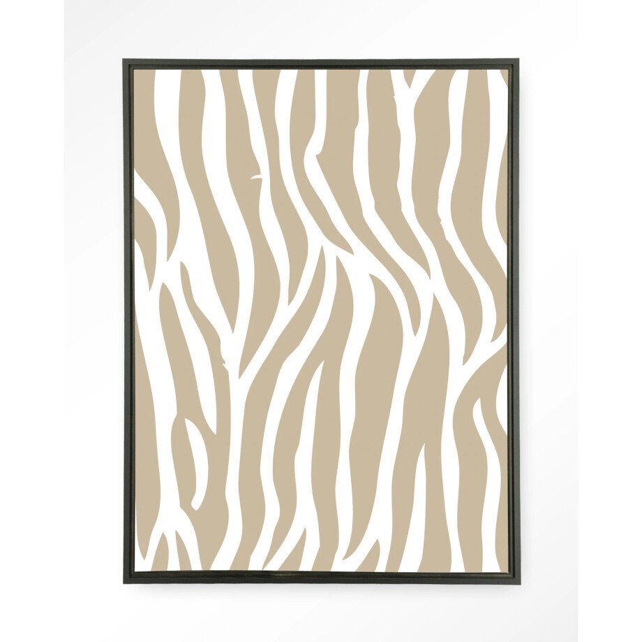 Urban Cotton Wandkleed 'Savanna Beige' 80 x 110cm in Floating Frame - black afbeelding 