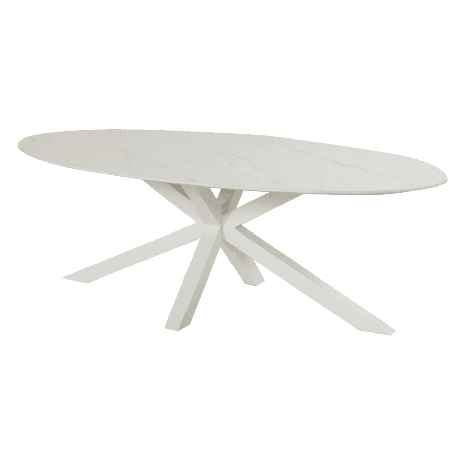 Hartman Ovale Tuintafel 'Xander' Keramiek, 220 x 120cm, kleur Wit afbeelding 1