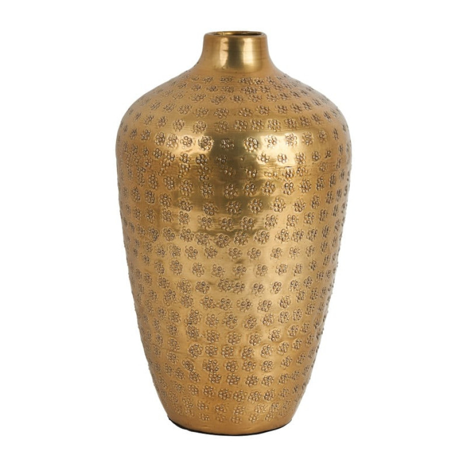 Vaas fles bol - goud - Ø17x27 cm afbeelding 