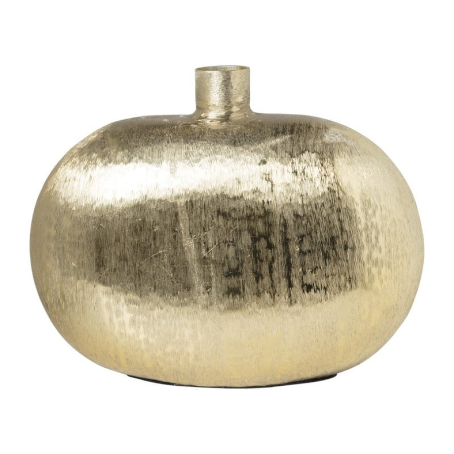 Vaas plat - goud - 21x25x8 cm afbeelding 