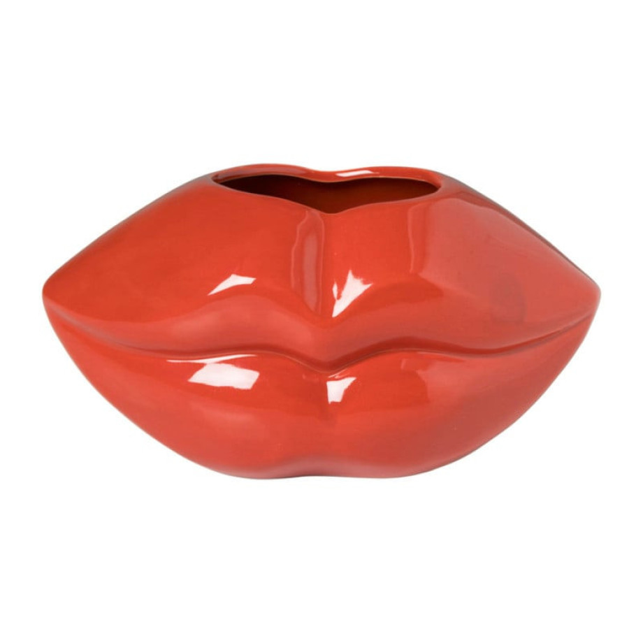 Vaas lippen - rood - 11x25x12 cm afbeelding 