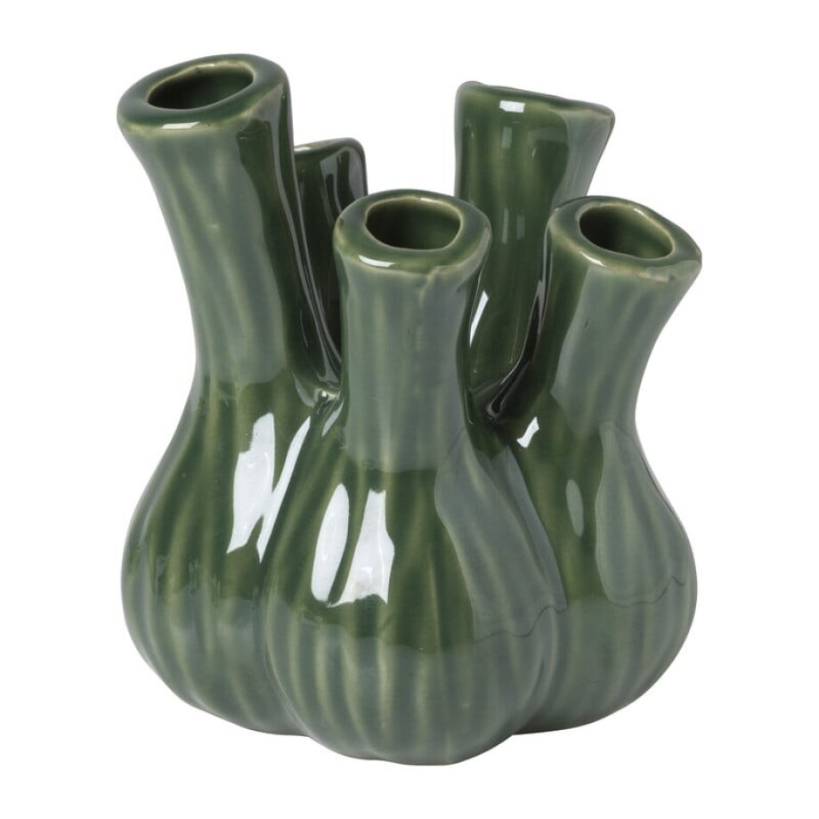 Tulpenvaas klein - groen - ø13.5x16 cm afbeelding 