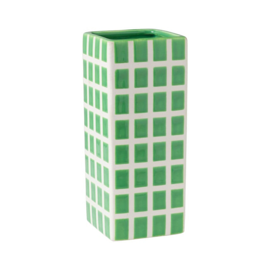 Vaas tegel groot - groen - 20x8x8 cm afbeelding 