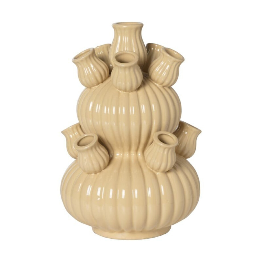 Tulpenvaas groot - beige - ø21.5x29.5 cm Tulpenvaas groot - beige - ø21.5x29.5 cm afbeelding