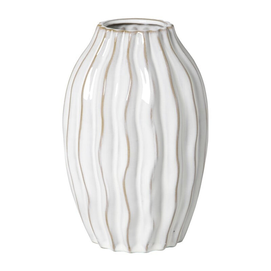 Vaas ribbel - grijs - ø13.5x20 cm Vaas ribbel - grijs - ø13.5x20 cm afbeelding
