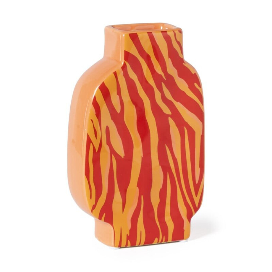 Vaas zebra - rood/oranje - 20.8x13x5.2 cm Vaas zebra - rood/oranje - 20.8x13x5.2 cm afbeelding