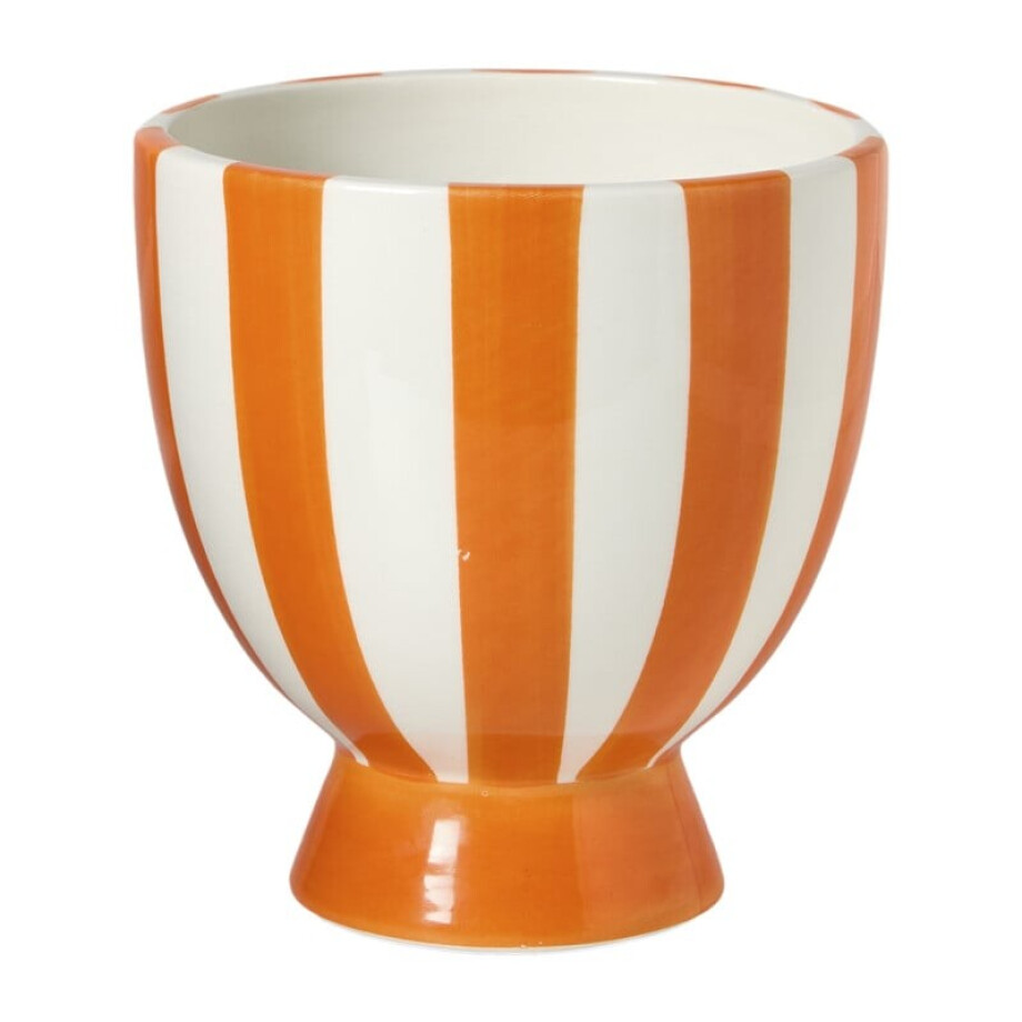 Bloempot keramiek - oranje - ø14.5 cm afbeelding 