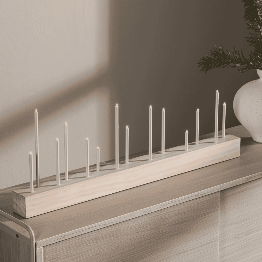 Nohr Kaarshouder/Tafellamp 'Sequita' kleur Whitewash afbeelding 1