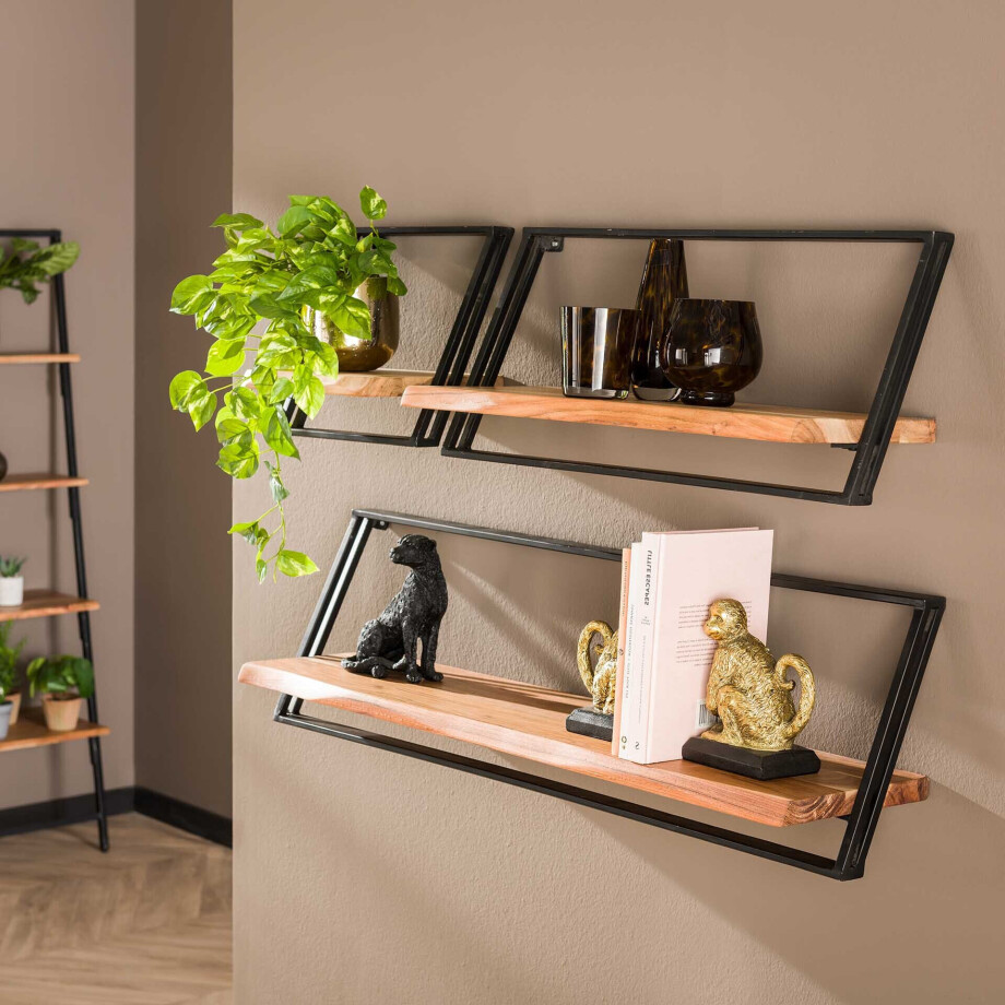 LifestyleFurn Wandplank 'Tiny' Acaciahout, Set van 3 stuks LifestyleFurn Wandplank 'Tiny' Acaciahout, Set van 3 stuks afbeelding 1