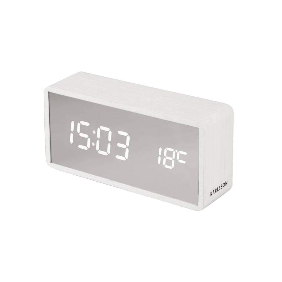 Alarmklok Silver Wandspiegel LED | KARLSSON afbeelding 1