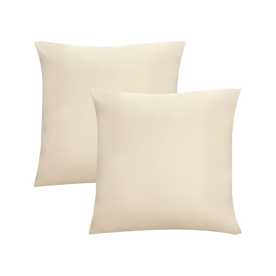 Biberna Fijne jersey kussenhoes (Naturel, 80x80) afbeelding 1