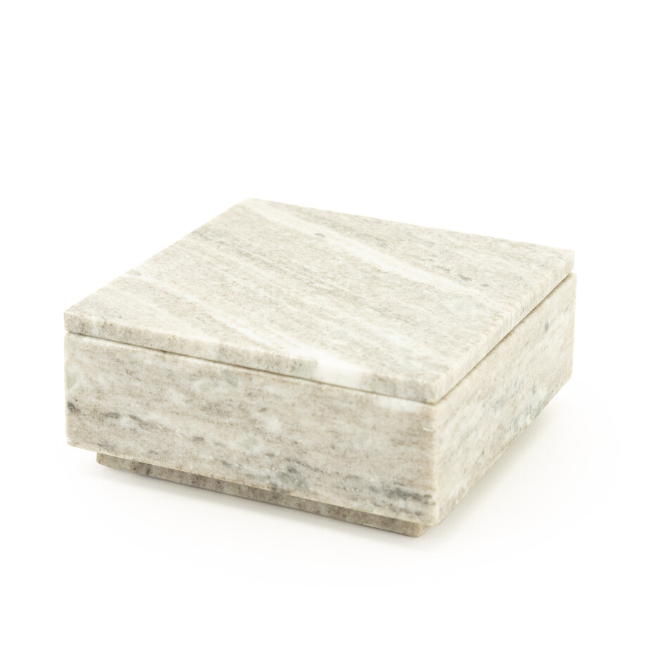 By-Boo Opbergdoos 'Shari' Marmer, 16 x 16cm afbeelding 1