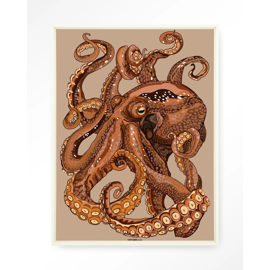 Urban Cotton Wandkleed 'Pulpo' 110 x 145cm in Floating Frame - off white afbeelding 