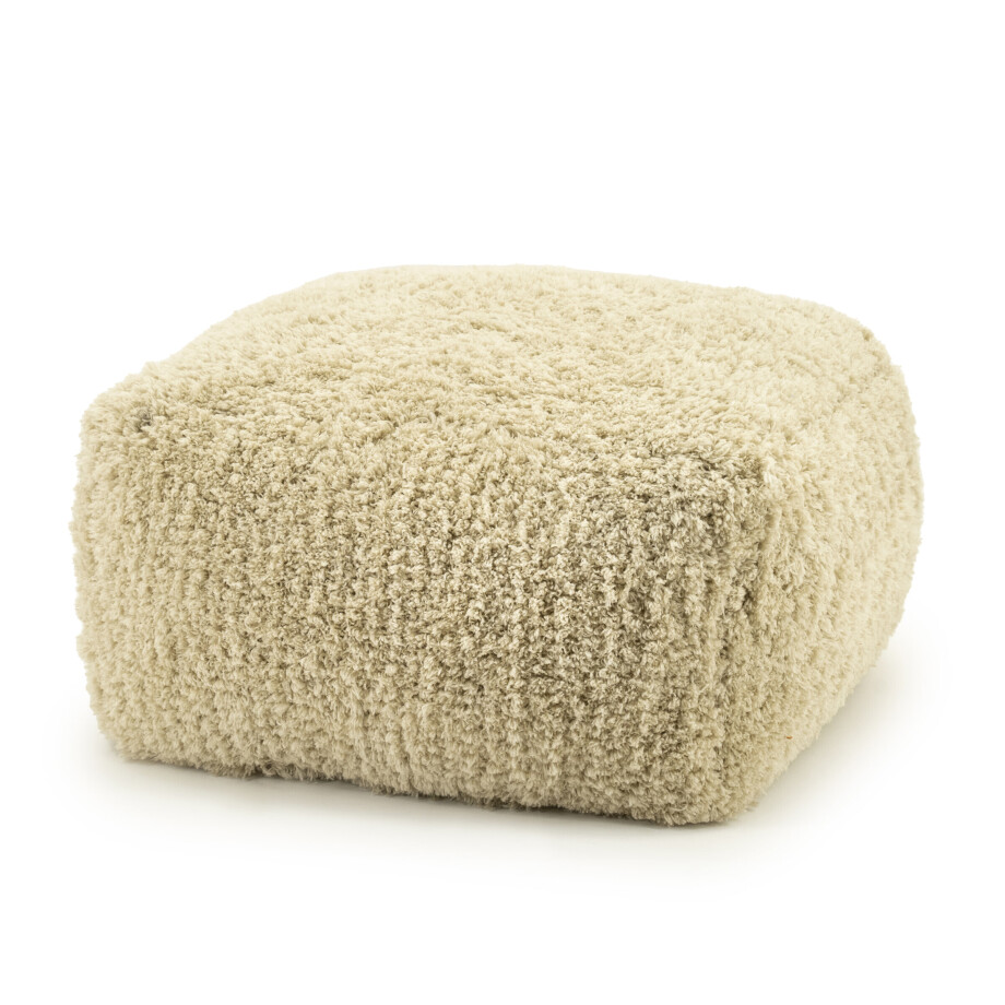 By-Boo Poef 'Fez' 60 x 60cm, kleur Naturel By-Boo Poef 'Fez' 60 x 60cm, kleur Naturel afbeelding 1