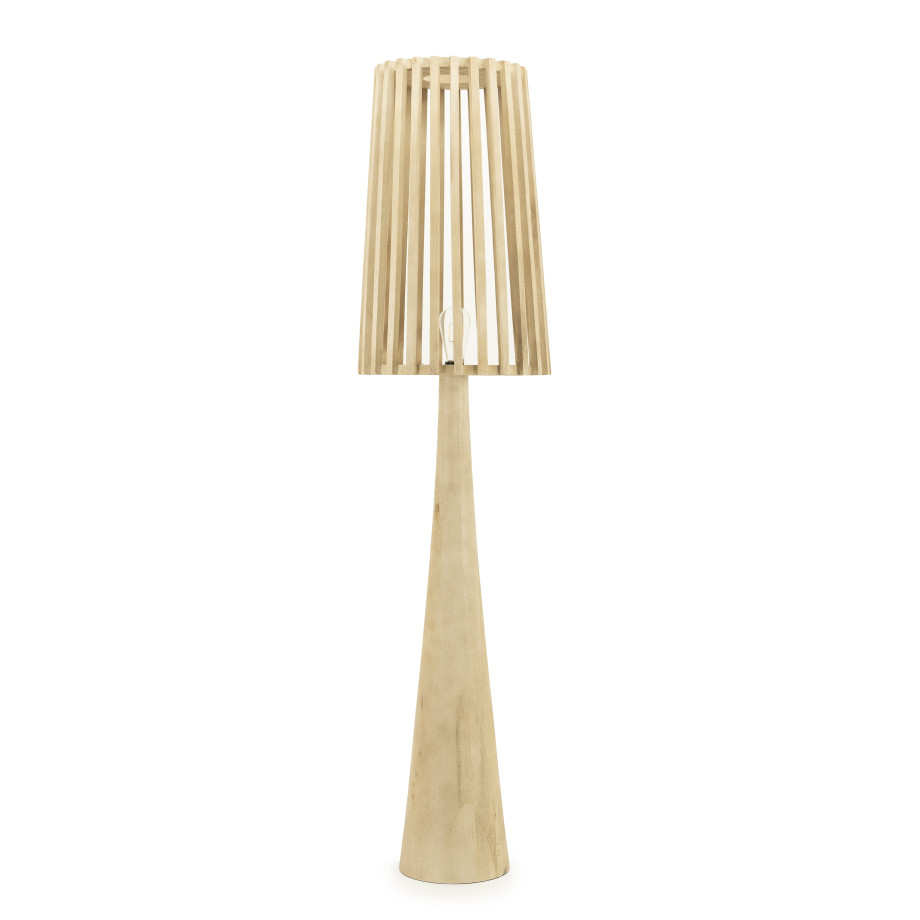 By-Boo Vloerlamp 'Guard' Mangohout, 162cm hoog, kleur Naturel afbeelding 1