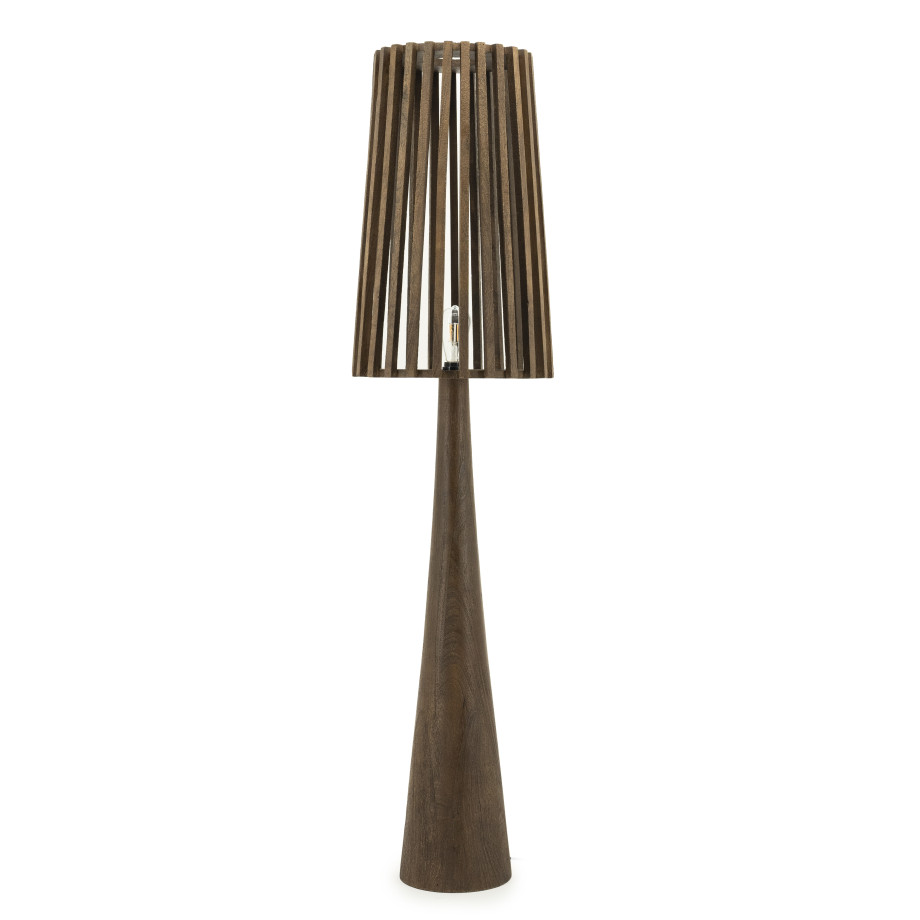 By-Boo Vloerlamp 'Guard' Mangohout, 162cm hoog, kleur Bruin afbeelding 1