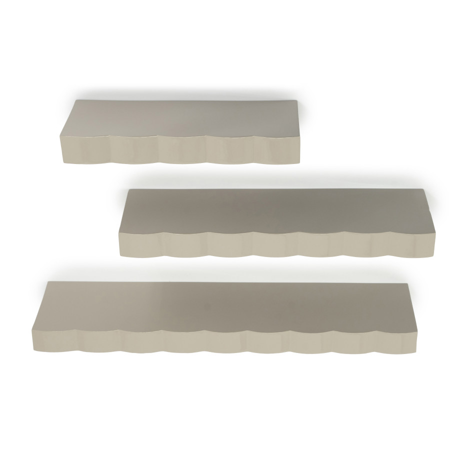 By-Boo Wandplank 'Prinz' Set van 3 stuks, kleur Taupe afbeelding 1