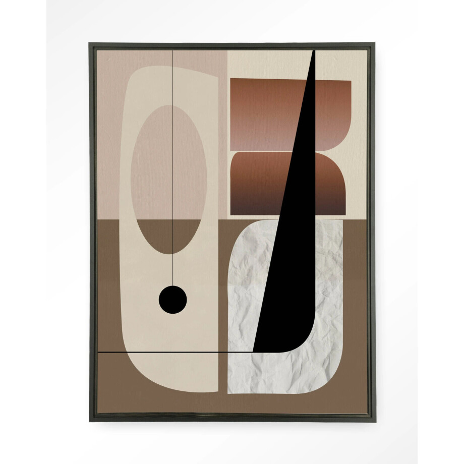 Urban Cotton Wandkleed 'Refined' 80 x 110cm in Floating Frame - black afbeelding 