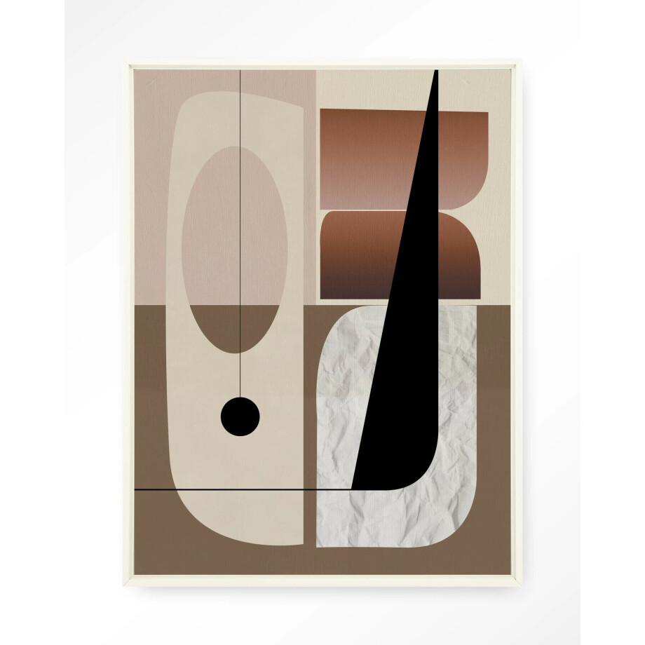Urban Cotton Wandkleed 'Refined' 80 x 110cm in Floating Frame - off white afbeelding 