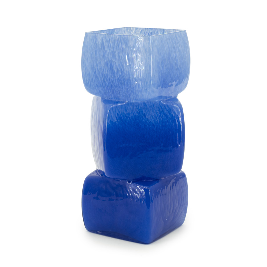 By-Boo Vaas 'Batu' Mondgeblazen glas, kleur Blauw afbeelding 1