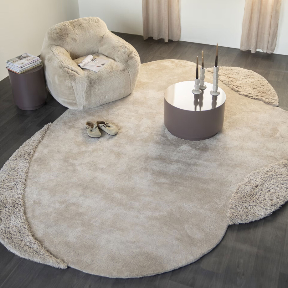 By-Boo Organisch Vloerkleed 'Praia' 235 x 345cm, kleur Beige By-Boo Organisch Vloerkleed 'Praia' 235 x 345cm, kleur Beige afbeelding 1
