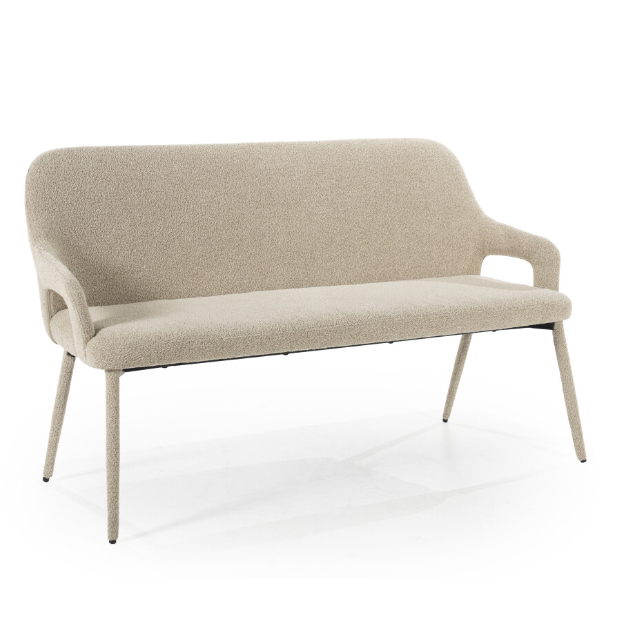 By-Boo Eetkamerbank 'Fika' Bouclé, kleur Taupe afbeelding 1