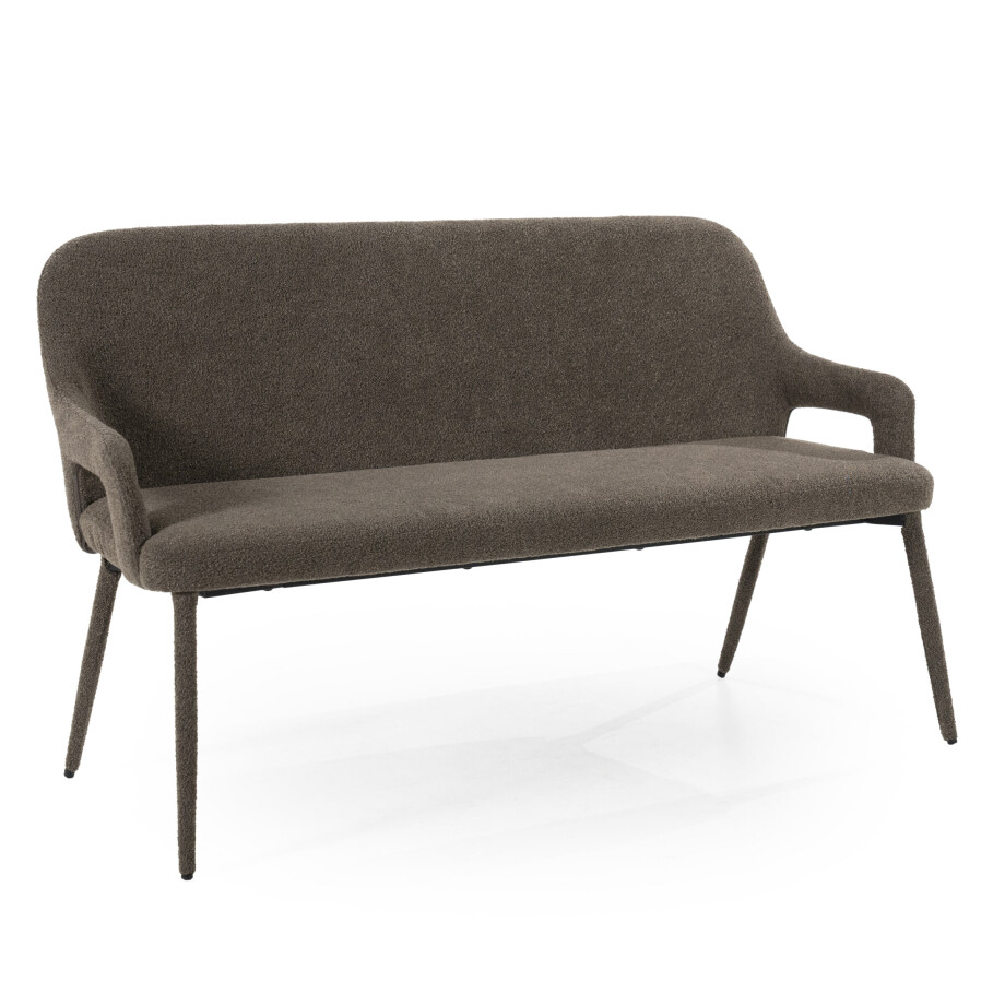 By-Boo Eetkamerbank 'Fika' Bouclé, kleur Bruin afbeelding 1