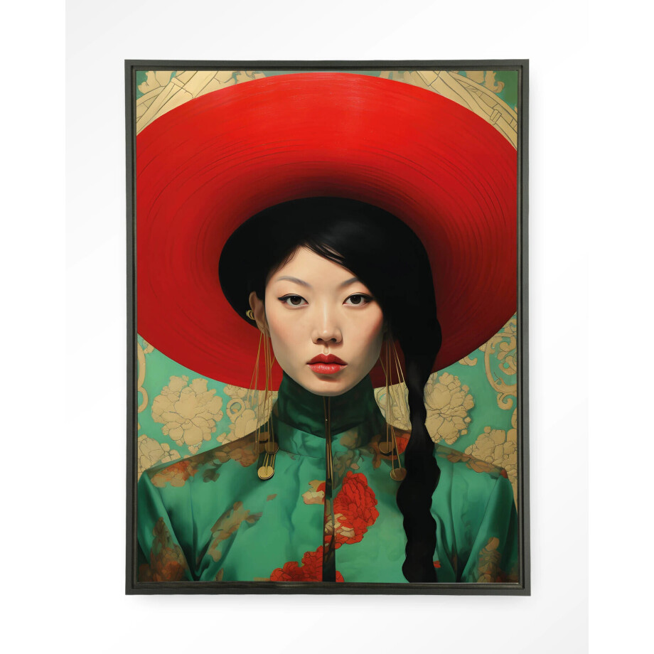 Urban Cotton Wandkleed 'Amy' 145 x 190cm in Floating Frame - black Urban Cotton Wandkleed 'Amy' 145 x 190cm in Floating Frame - black afbeelding