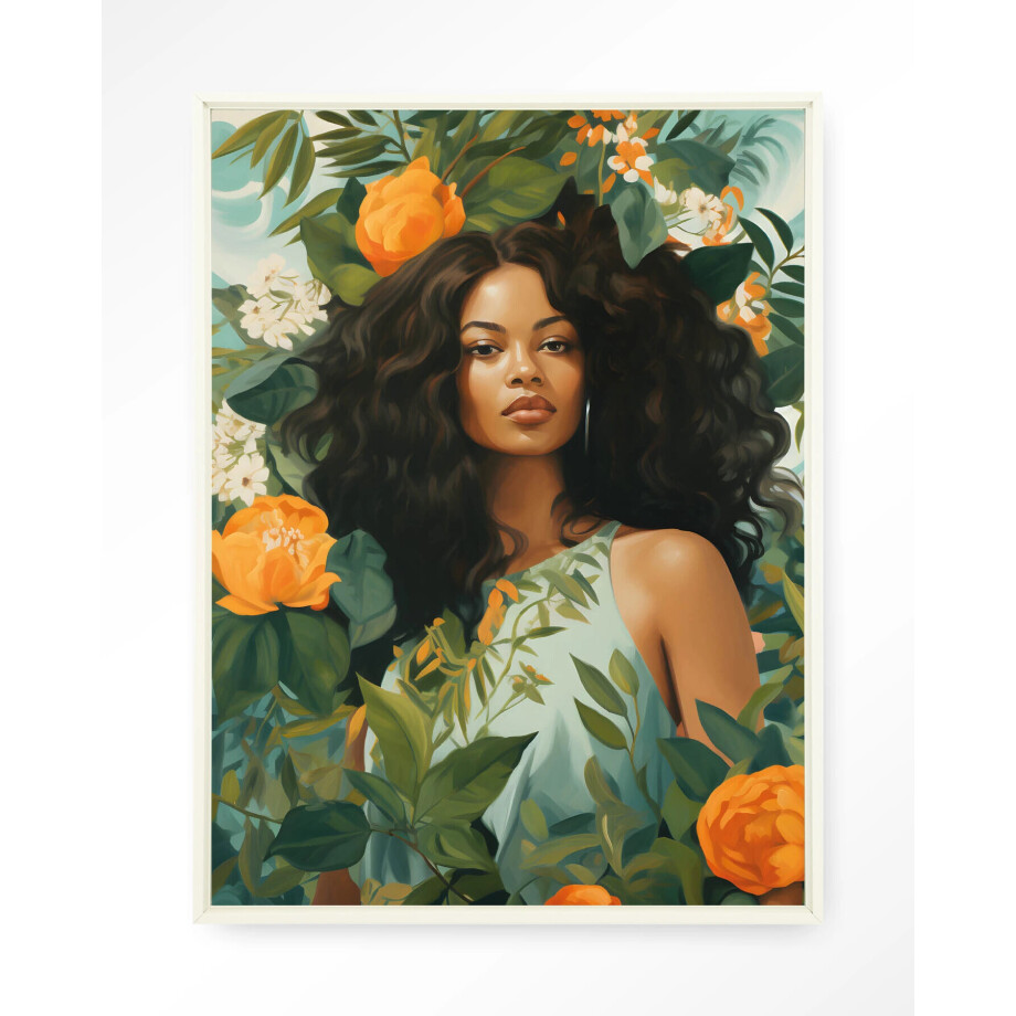 Urban Cotton Wandkleed 'Rosita' 145 x 190cm in Floating Frame - off white afbeelding 