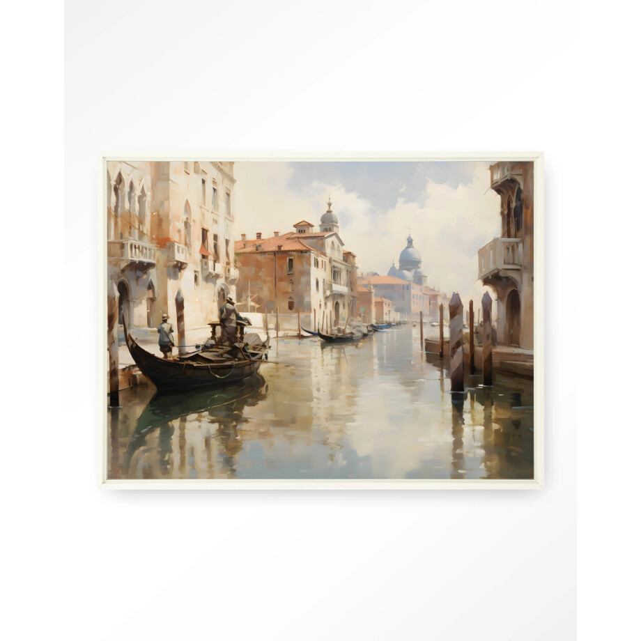 Urban Cotton Wandkleed 'Venice' 145 x 190cm in Floating Frame - off white afbeelding 