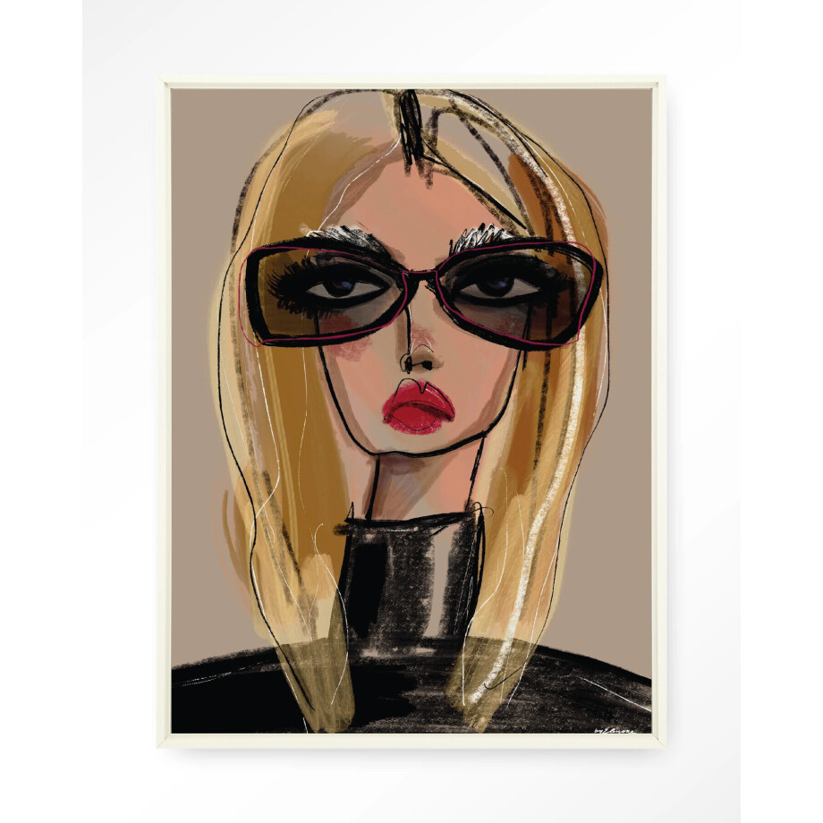 Urban Cotton Wandkleed 'She Knows' 80 x 110cm in Floating Frame - off white Urban Cotton Wandkleed 'She Knows' 80 x 110cm in Floating Frame - off white afbeelding