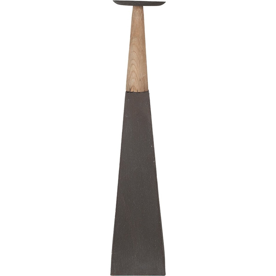 Clayre & Eef Kandelaar 60 cm Grijs Bruin Hout Clayre & Eef Kandelaar 60 cm Grijs Bruin Hout afbeelding 1