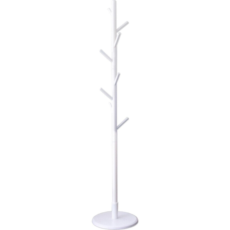 QUVIO Staande kapstok hout - 175cm hoog - 8 haken - Wit - Garderobe kapstok QUVIO Staande kapstok hout - 175cm hoog - 8 haken - Wit - Garderobe kapstok afbeelding 1