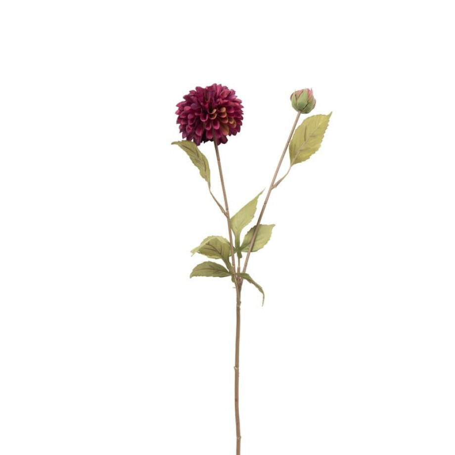 Kunstbloem met 2 chrysanten - paars - 73 cm afbeelding 