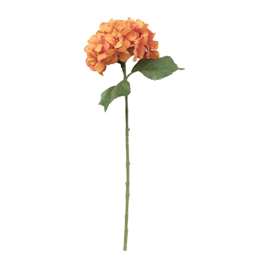 Kunstbloem hortensia - oranje - 63 cm afbeelding 