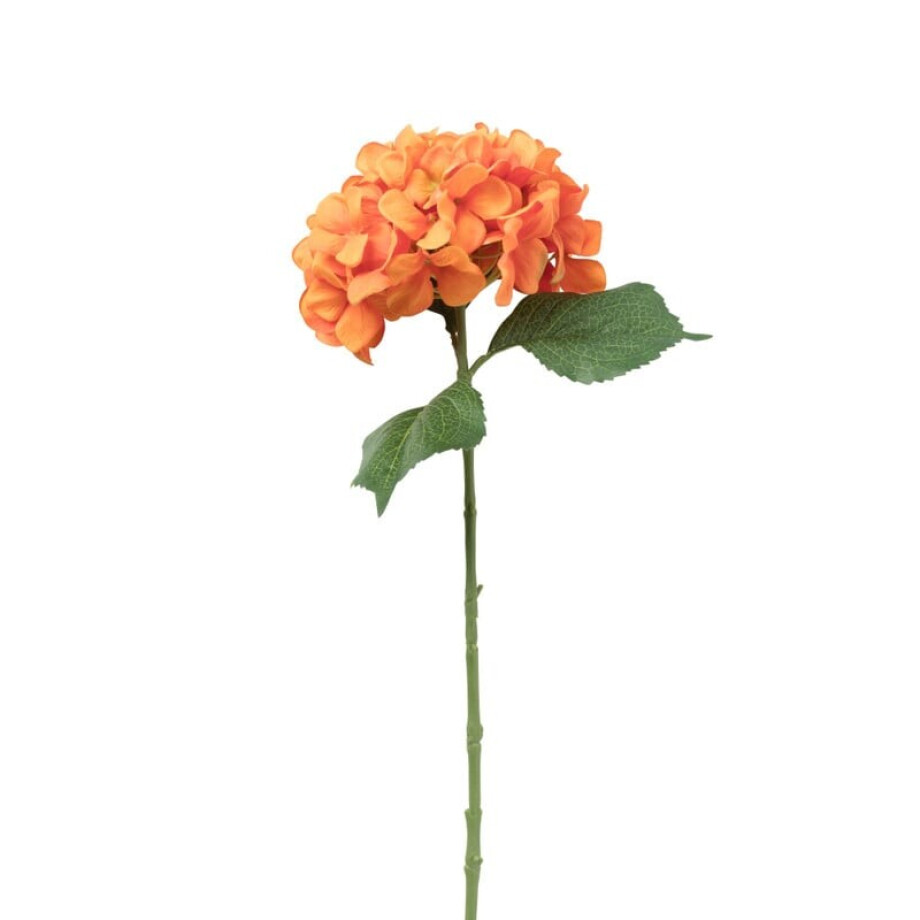 Kunstbloem hortensia - oranje - 63 cm afbeelding 