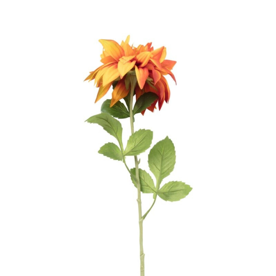 Kunstbloem dahlia - oranje - 75 cm afbeelding 