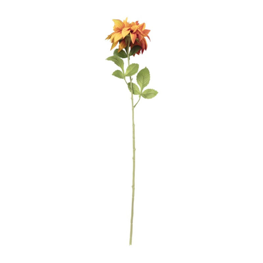 Kunstbloem dahlia - oranje - 75 cm afbeelding 