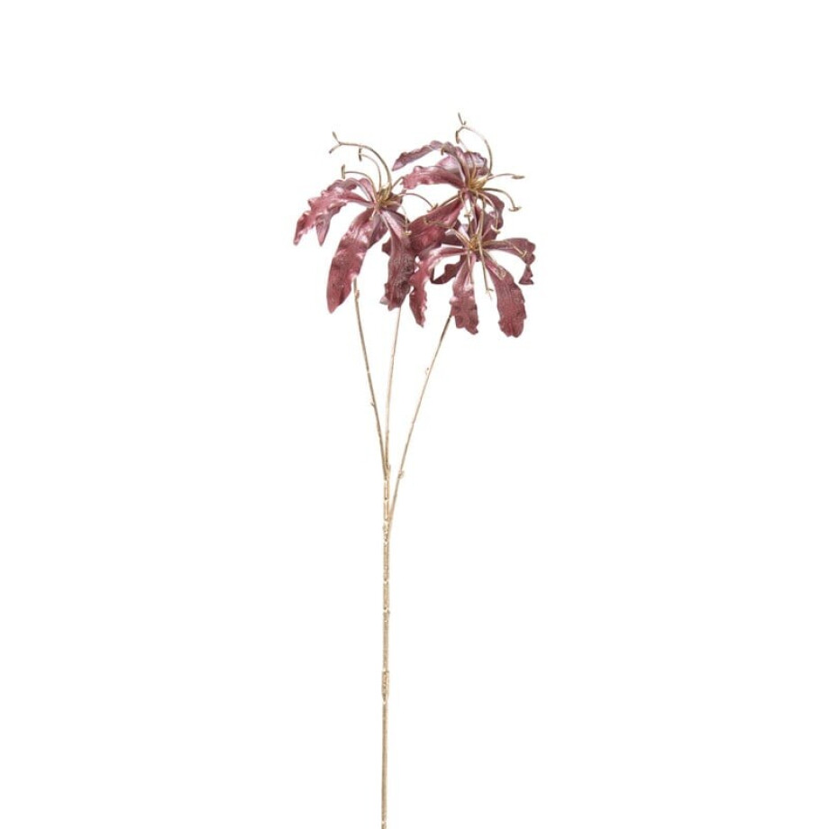 Kunstbloem gloriosa - goudkleurig/rood - 60 cm afbeelding 