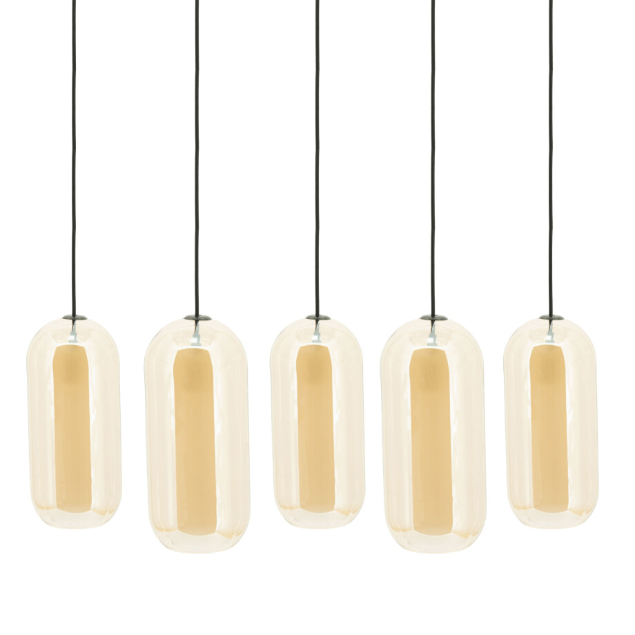 By-Boo Hanglamp 'Shona' Glas, 5-lamps afbeelding 1