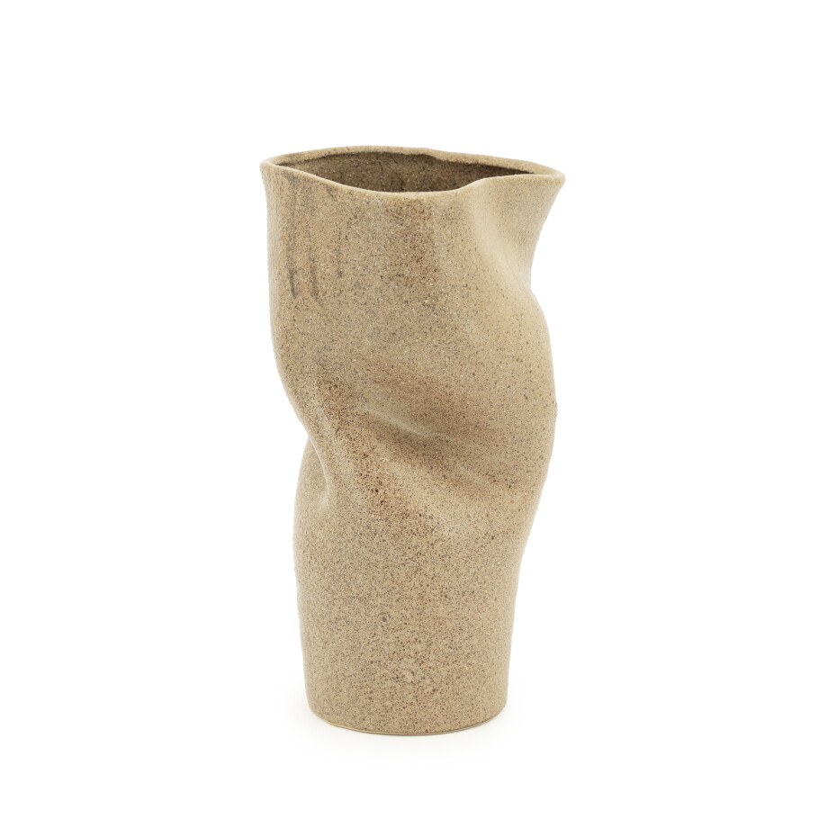 By-Boo Vaas 'Songa' Aardewerk, 30cm hoog, kleur Bruin afbeelding 1